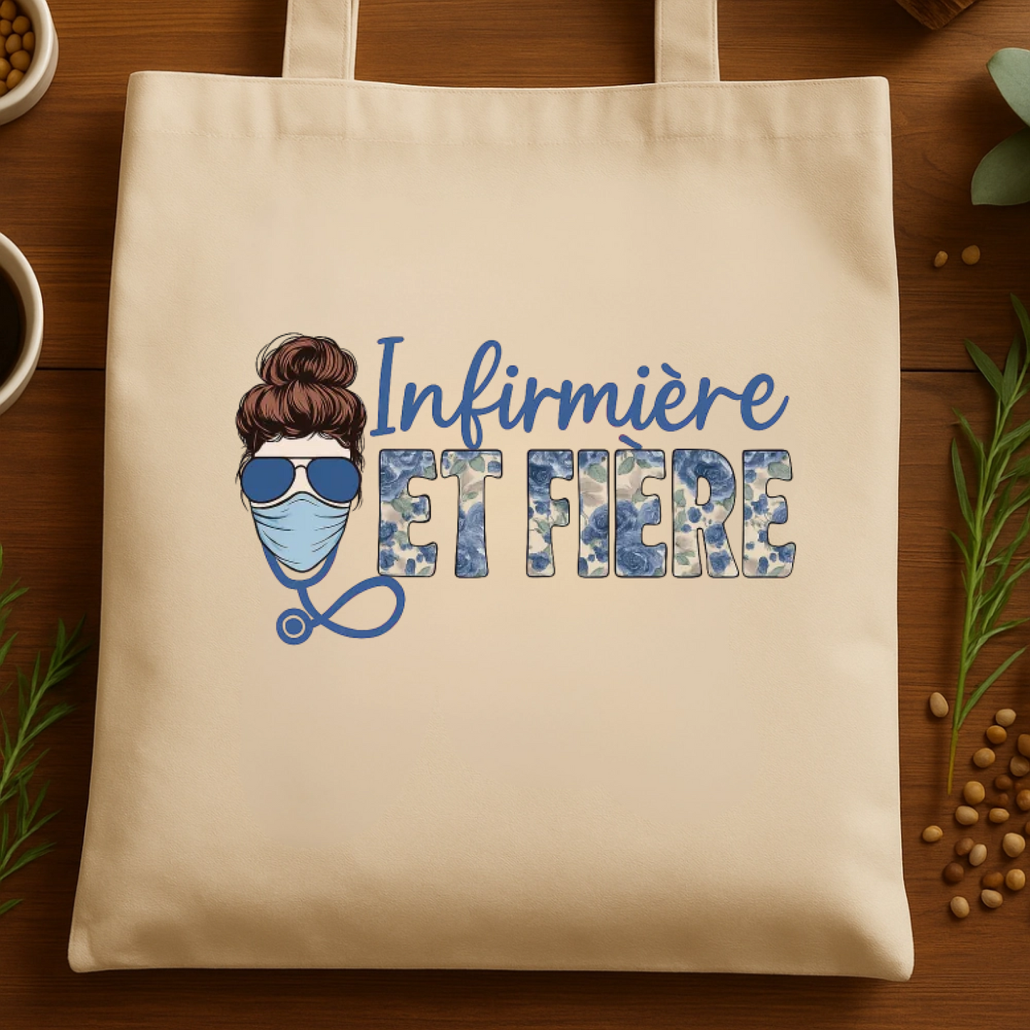 Tote Bag Personnalisé "Infirmière et Fière"