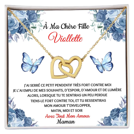 Étreinte Éternelle : Collier Cœur Entrelacé - Une Promesse d'Amour de Maman ou Grand Mère