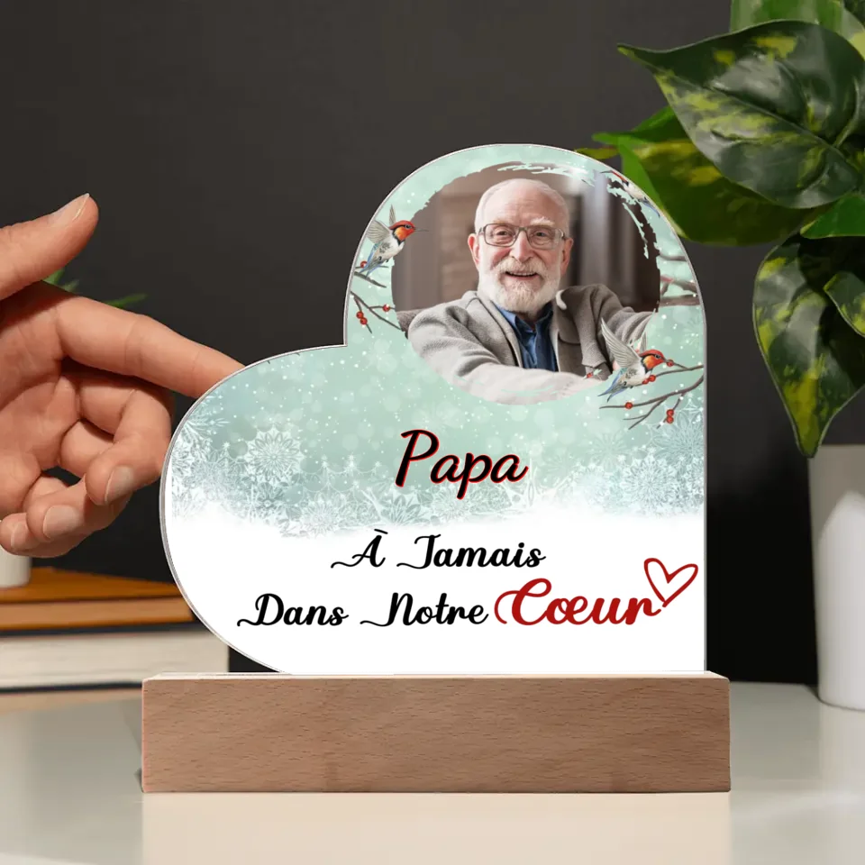 On Ne l'Oubliera Jamais - Plaque en Acrylique Personnalisable pour un Hommage du Cœur