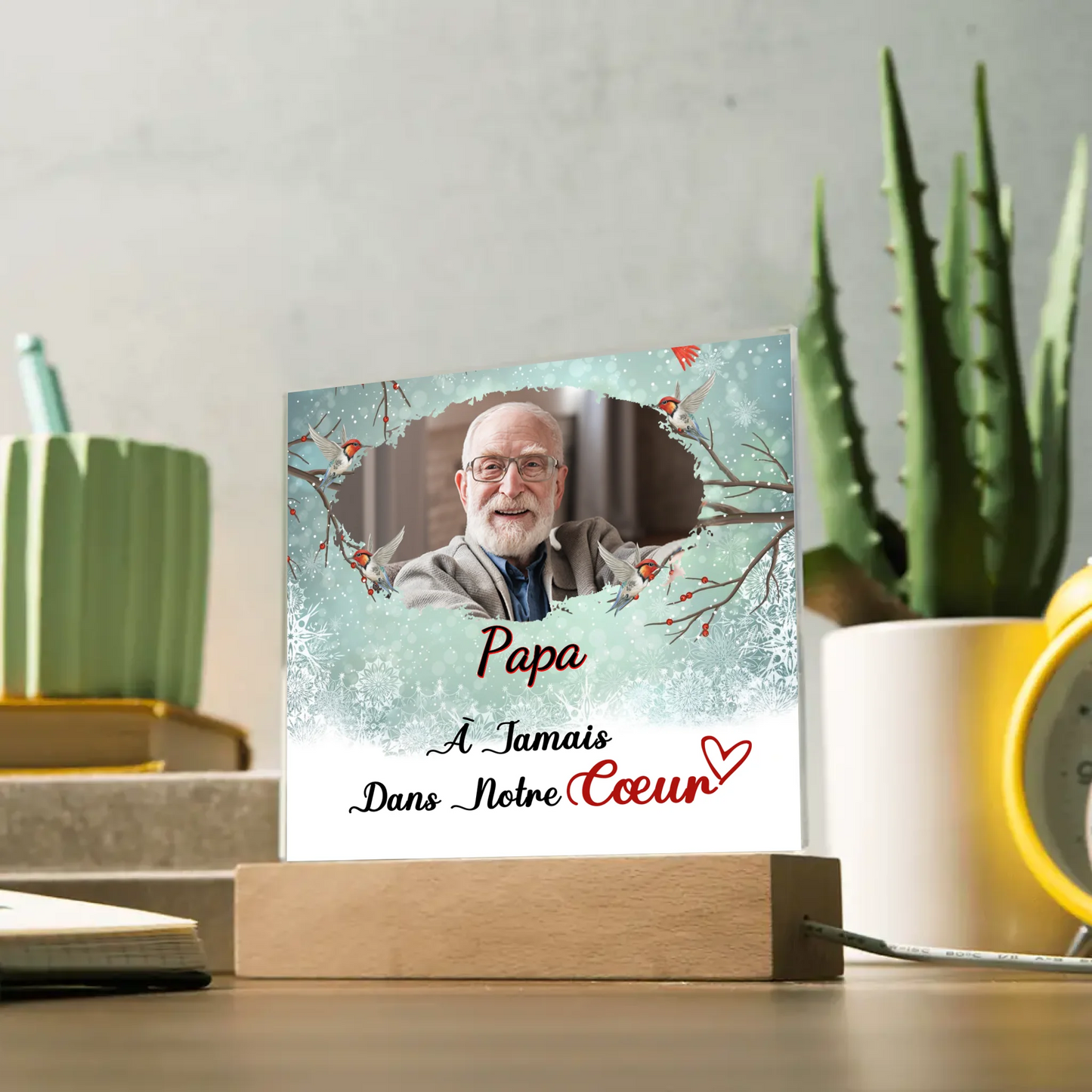 On Ne l'Oubliera Jamais - Plaque en Acrylique Personnalisable pour un Hommage du Cœur