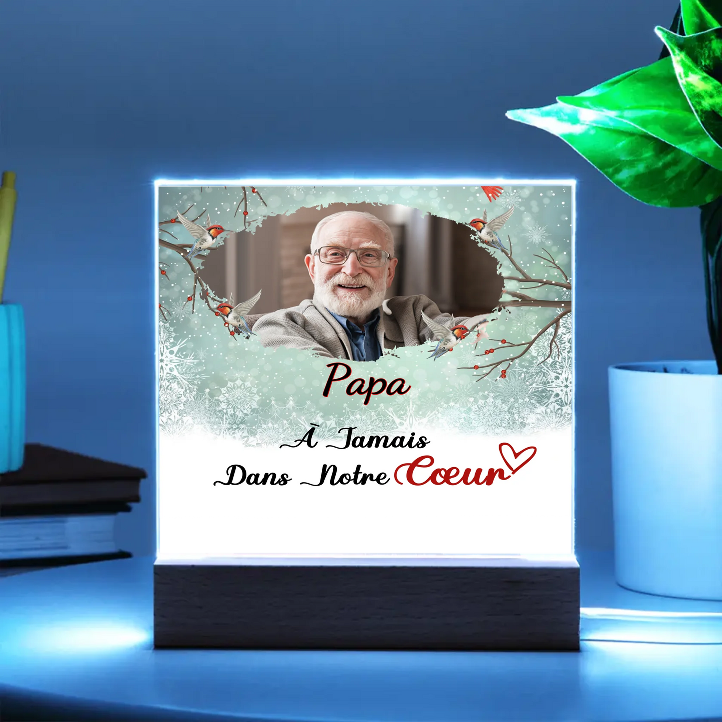 On Ne l'Oubliera Jamais - Plaque en Acrylique Personnalisable pour un Hommage du Cœur