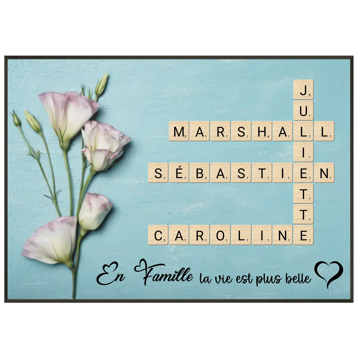 cadre noir poster horizontal 70x100