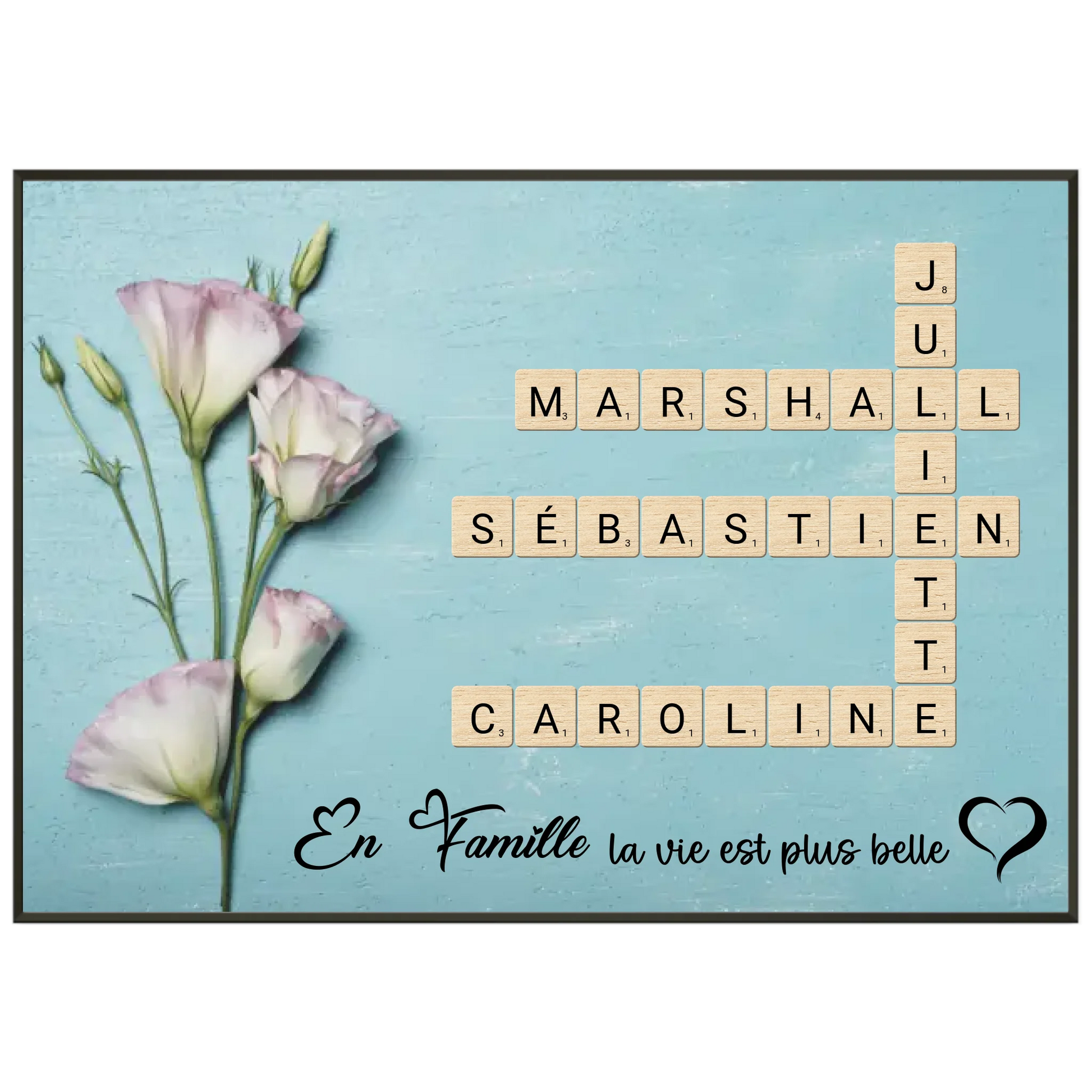 cadre noir poster horizontal 70x100