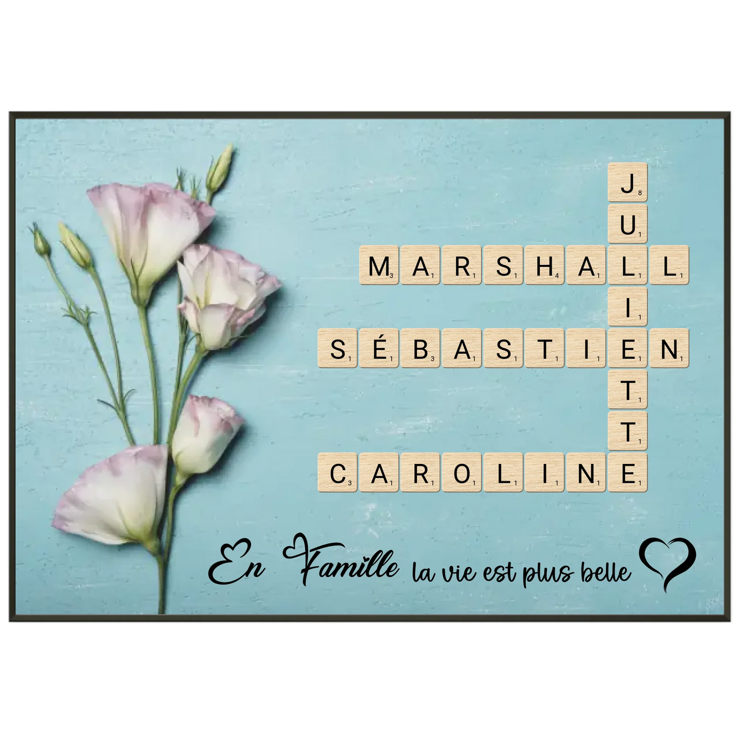 cadre noir poster horizontal 70x100