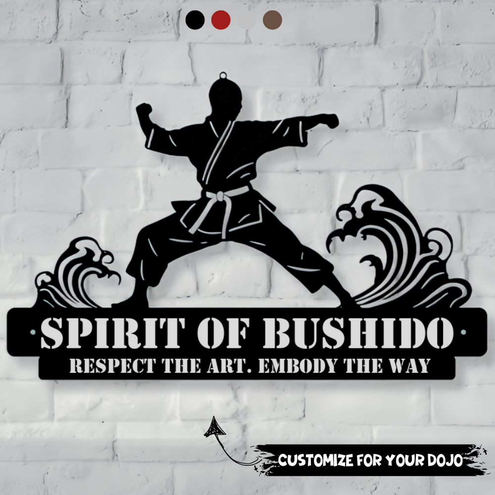 Warrior Waves Dojo Metal Sign - Built to Inspire & Endure