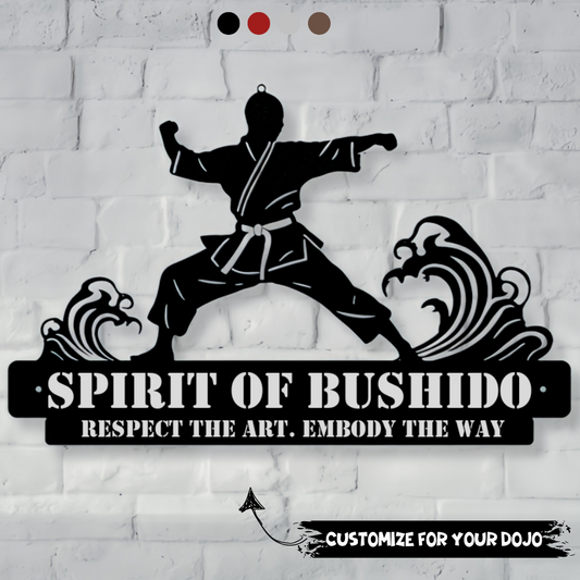 Warrior Waves Dojo Metal Sign - Built to Inspire & Endure